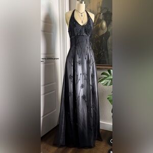 Vintage style Blondie Nites Black Floral Formal Dress